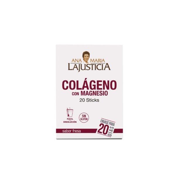 Ana Mª Lajusticia Colágeno con Magnesio Sabor Fresa, 20 sticks