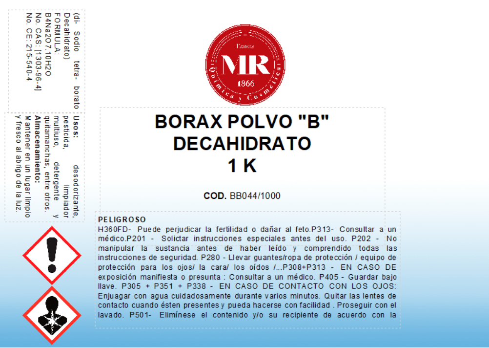BORAX POLVO “B” DECAHIDRATO 1 K - Imagen 2