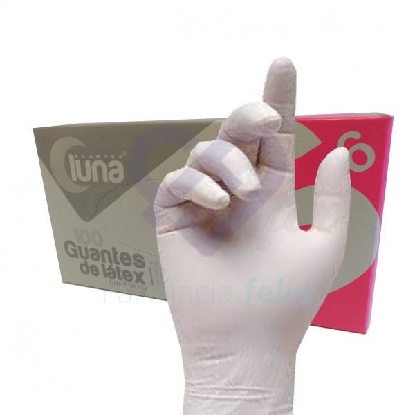 Guantes de Látex Luna Sin Polvo, 100 uds